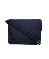 Messenger Bag Turtle Monogram Navy front view