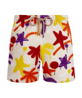 Men Stretch Short Swim Shorts Spray Paint - VBQ x Palm Angels Porcelain 正面图