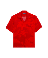 Men Viscose Bowling Shirt Flower Power Lipstick front view